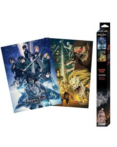 Attack-on-Titan-Charaktere-Titanen-Chibi-Poster-Set-52x38-Po