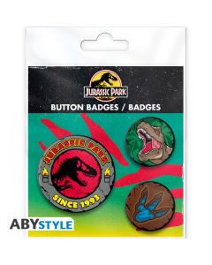 Jurrasic Park - Logo T-Rex - Badge Pack - Buttons