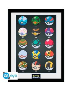 Pokemon-Pokebaelle-30x40-Rahmenbild-1