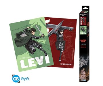Attack-on-Titan-Levi-Mikasa-Chibi-Poster-Set-52x38-Poster-1