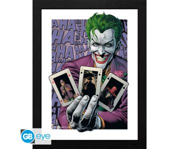 DC COMICS - The Joker Haha Cards - 30x40cm Framed print