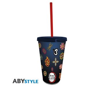 Demon-Slayer-Kimetsu-no-Yaiba-Saeulen-Reisebecher-Strohhalm-