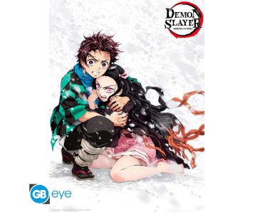 Demon Hunter - Tanjiro & Nezuko Snow - 52x38cm Chibi Poster