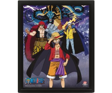 Mage-World-Exklusive-One-Piece-Luffy-Kid-Law-26x25cm-3D-Rahm