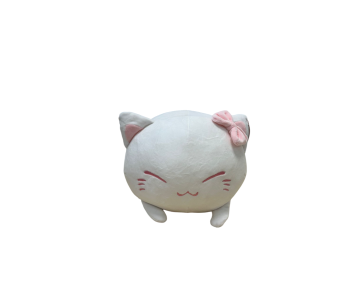 Nemu-Neko-weisse-Neko-mit-rosa-Schleife-in-den-Ohren-20cm-Pl