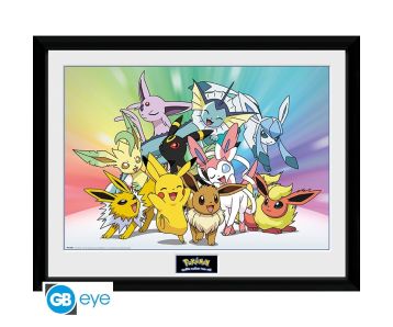 Pokemon-Pikachu-Eeveelutions-30x40-Rahmenbild-1